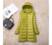 Plus Size White Duck Down Jacket Light-weight Down Jacket Women Inner Cloth Coat Ladies Long Winter Hat Hooded Femal