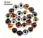 30Pcs 6/8/12/16mm Mixed Style Eyes Round Time Gem Cover Glass Dome Jewelry Pendant Settings