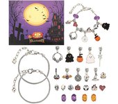 Calendario de Navidad y Adviento para niñas 2024, pulseras con dijes para niñas, cuenta regresiva de 24 días para Halloween, kit para hacer dijes de joyería para adolescentes, manualidades divertidas para niñas