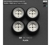 BNDS 1/64 Metal Wheels With Rubber Tires Alloy Design Rims Detail-up Parts JDM VIP Style for Model Vehicle 8.3mm 4pcs Set
