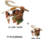 2PCS Disney Moana Princess Cartoon Hot Stamping Hot Melt Adhesive Transfer Paste Clothing Sticker DIY T-shirt Hot Stamping Patch