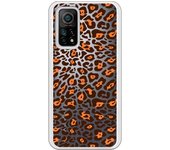 Funda compatible con Xiaomi Mi 10T/Mi 10T Pro - Fondo leopardo marron naranja
