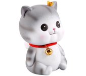 Alcancía decorativa con forma de gato, ideal para decorar el hogar, como se muestra.