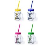 Disok - Lote 20 Jarras Cristal con Tapa Metálica - Frases Recuerdo Molón - Regalos para Comuniones