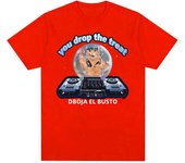 You drop the treat I drop the beat Funny Cat DJ Print Crew Neck T-shirt Casual Loose Short Sleeve Fashion Women's Clothing