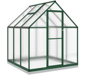 vidaXL Invernadero con marco base aluminio 169x169x202 cm Color Antracita,  Plateado,  Verde y mas