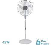 FABRILAMP Ventilador de Pie Belmonte Blanco/Gris 45W 3 Velocidades Oscilante - Potencia de 45w - 5 Aspas - Función Orientable - Dimensiones 43x40 Cm