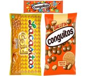 Pack Conguitos party bolsa 70g,Lacasitos gold bolsa 1kg,Conguitos galleta leche bolsa 1kg