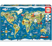 Puzzle 200 piezas Mapamundi - Educa (19292)
