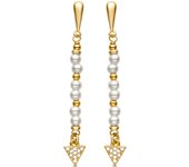 Pendientes Luxenter  de Perla Blanca acabados en oro amarillo de 18K - Sonle
