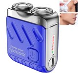Mini afeitadora eléctrica para barba (2024), con diseño de maleta portátil, cortador magnético de doble anillo, afeitado en seco y húmedo para hombres, ideal para viajeros (negro)