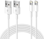 Paquete de 2 cables de carga compatibles con Apple iPhone de 1 m, cable Lightning a USB de Apple de 1 metro, cables largos de carga rápida para Apple Phone
