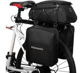 3 in 1 Bike Rack Bag Trunk Bag Waterproof Bicycle Rear Seat Bag Cooler Bag with 2 Side Hanging Bags Cycling Cargo Luggage Bag