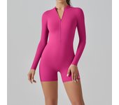 Yoga Set Women's Jumpsuits One-Piece Suit Zipper Long Sleeve Gym Push Up Workout Clothes Fitness Bodysuit Sportswear Tracksuit