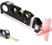 Nivel de burbuja con líneas cruzadas, cinta métrica de 9 pulgadas, regla multifunción, pequeño y a batería, 45° vertical y horizontal, herramienta autonivelante