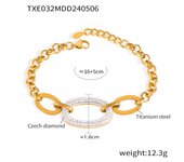 Joyas de Maple inoxidable Dorado con incrustaciones de diamantes de lujo ligero, pulsera, collar, juego de joyas regalo