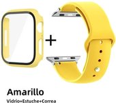 Glass+Case+Strap for Apple Watch Band 42mm 44mm 41mm 40mm 38mm 45mm 49mm Screen Protectors for Apple IWatch Series 8 7 6 SE 5 4