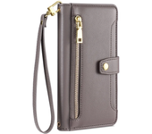 Fashion Zipper Wallet Crossbody Case for VIVO V29 Lite V27 V25 V23 V20 V21 V19 Pro V27E V23E V21E Flip Cover with 2 strap