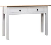 vidaXL Mesa consola madera maciza pino estilo Panamá 110x40x72 cm Marrón, Gris, Blanco Mesa de sofá Mesa de Entrada para Salón Consola de Entrada Mueble Recibidor Mesita Mesa auxiliar Salon