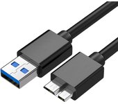 CABLEPELADO Cable Micro USB 3.0  hasta 5 Gbps  Cable USB Disco Duro Externo Compatible con Toshiba Canvio, Seagate FreeAgent y Western Digital (WD) My Passport/Elements  Negro  1 Metro