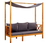 vidaXL Banco de jardín con toldo madera maciza de acacia