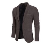 Otoño e Invierno nueva moda abrigo de lana de un solo pecho para hombres corto casual color sólido versátil abrigo delgado para hombres