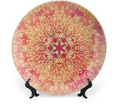 Plato decorativo de 8 pulgadas, plato de vajilla de amapola roja, plato de exhibición de adorno con estampado de amapola sobre fondo blanco para mesa de comedor, decoraciones de recepción de boda, mesa navideña, rojo