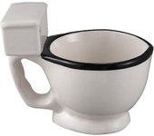 Novedad inodoro Taza de cerámica con mango 300ml café té leche helado divertida para regalos