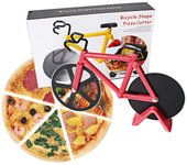 Cortador de pizza en forma de bicicleta de acero inoxidable, cortador de pizza, cortador creativo con forma de rueda, cortador de pizza, herramientas para hornear