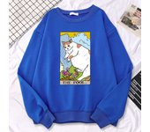 Autumn Sweatshirts For Women The Fool Sad Cat Meme Printing Hoodies Comfortable All-Math Pullovers Crewneck Loose Female Clothes