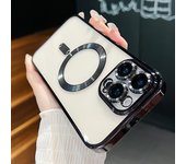 Plating For Magsafe Transparent Magnetic Phone Case For iPhone 16 Pro Max 15 14 13 Soft Silicone Gold Full Lens Camera Cover