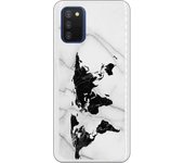 Funda compatible con Samsung Galaxy A03s - Be Unique Funda Gel mármol mapa negro