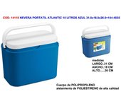 Nevera portatil atlantic 10 litros azul 31.0x18.0x26.0 144-4035