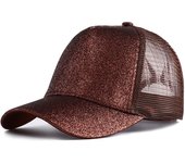 2023 New Summer Glitter High Ponytail Baseball Cap Female Snapback Hat Casual Black White Pink Mesh Trucker Caps for Women Gorra