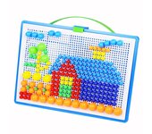 296/592pcs Plastic Mushroom Nail Building Blocks Puzzles Kids Educational Game Color Cognition Intellectual Educational Toys