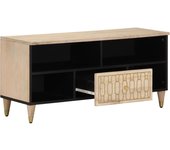 vidaXL Mueble de TV madera maciza de mango 100x33x46 cm, Mueble de Salon, Mueble TV, Mueble TV salon, Mesa de TV, Mueble tele