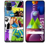 Tumundosmartphone Funda Gel Tpu para Samsung Galaxy M51 diseño Comic Dibujos