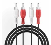 TECHZOCO Cable de audio 2x RCA macho a 2x RCA macho, Cable de audio RCA dual, Cable Extensor RCA, Cable audio RCA Estereo macho a macho, Apto para subwoofer, amplificador, Altavoz, 5 Metros