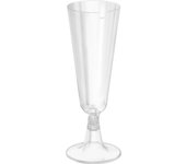 Algon - Set de 50 Copas de Cava Reutilizables, Pie Transparente - 150cc - Duraderas y Elegantes - Ideal para Celebraciones y Eventos