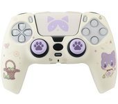 Fr-tec maneki tanooki pack para mando ps5 de carcasa rigida + sticker para el touchpad + grips - mejora el agarre y la sensacion de tacto