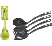 Quttin - Juego de 4 Utensilios de Cocina Surtidos - Nylon Resistente, Diseño Colorido
