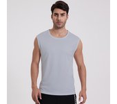 Men's Four Seasons Solid Color Quick-drying Sleeveless Vest Slim Young Men Handsome Sleeveless round Neck Joker Middle-aged Vest