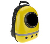 Mochila para transporte de mascotas gato y perro. Transportin de plástico rígido amarillo - CityBAG