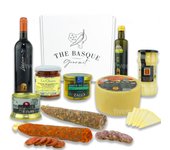 Cesta Gourmet de Productos de Euskal Herria - Queso Idiazabal, Pate, Chorizo, Salchichon, Espárragos de Navarra, Pimientos del Piquillo, Vino, Bonito del Norte en AOVE
