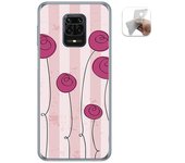 Tumundosmartphone Funda Gel Tpu para Xiaomi Redmi Note 9S / Note 9 Pro diseño Flores Vintage Dibujos