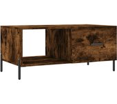vidaXL Mesa de centro madera contrachapada 90x50x40 cm Blanco, Negro, Blanco brillante Mesita de Salón o Comedor o Auxiliar Mesa de Café Meuble Salón