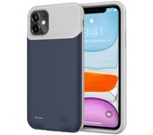 Funda De Carga De La Agua Extendida 6500mAh Con El Marco De TPU Para El IPhone 11 6,1 pulgadas-Negro
