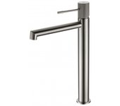 Imex Line BDD038-3NQ grifo monomando moderno para lavabo caño alto níquel cepillado