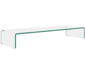 vidaXL Soporte para TV/Elevador monitor cristal claro Transparente, Mueble de Salon, Mueble TV, Mueble TV salon, Mesa de TV, Mueble tele