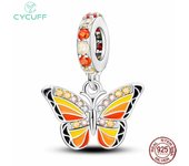 42 Style 925 Sterling Silver Golden Sunflower Charms Butterfly Beads Fit Original Pandora Bracelets DIY Gold Plated Fine Jewelry